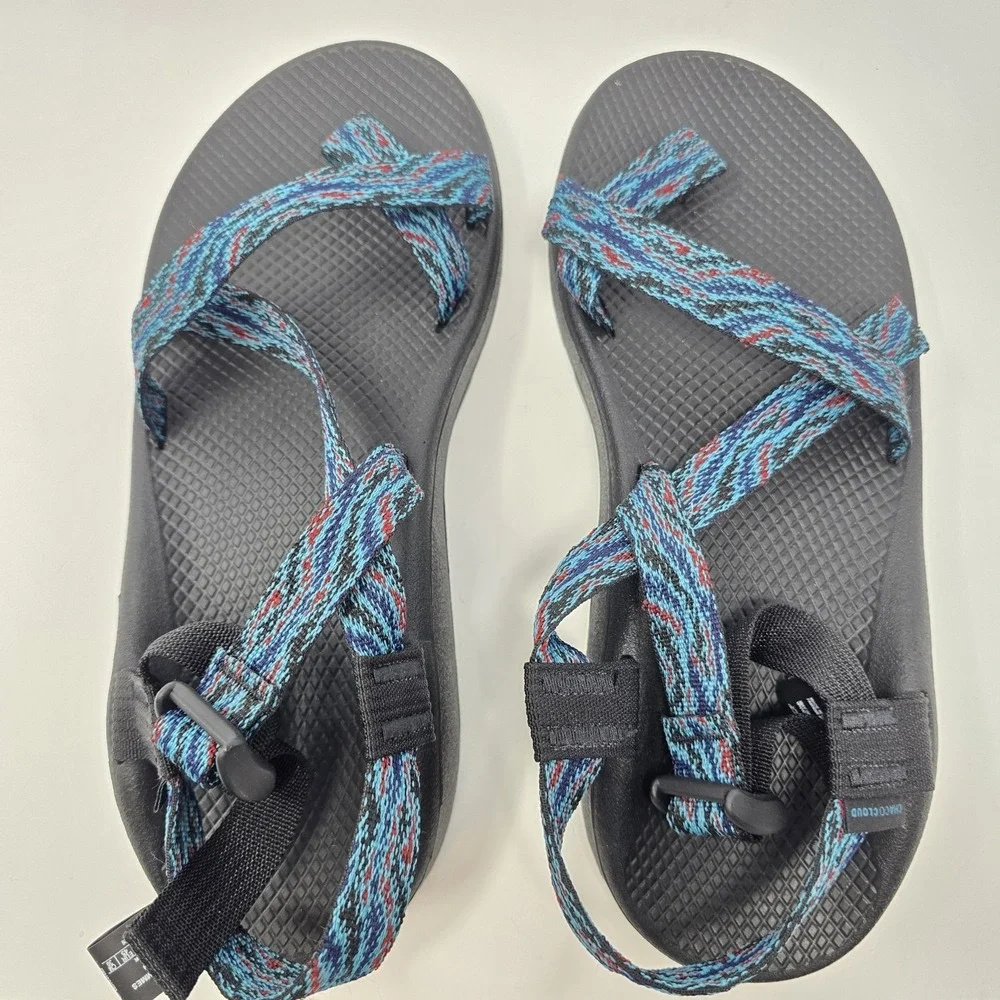 Chaco Z Cloud 2 Mens 12 Sandals Blue Multi Color Strappy Toe Loop JCH108679